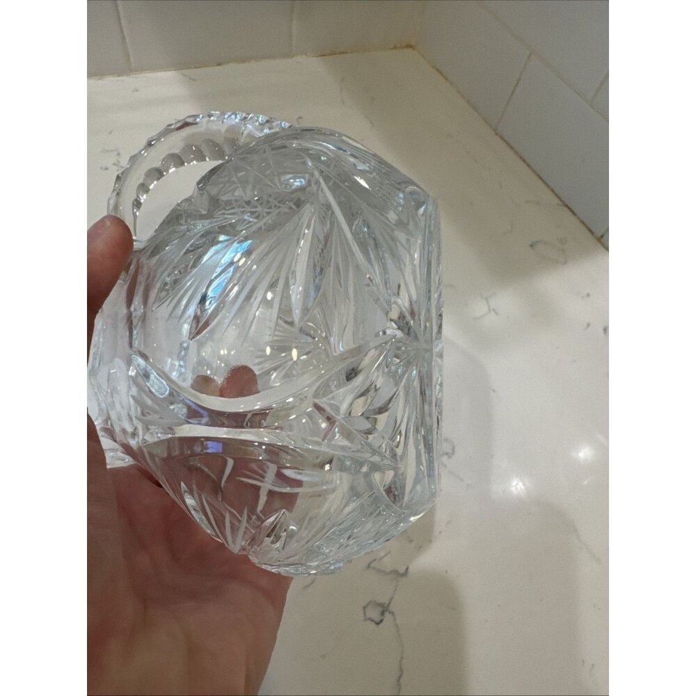 Vintage Beautiful Polish Cut Crystal Pinwheel Pattern 5" Pitcher - Picture 13 of 16